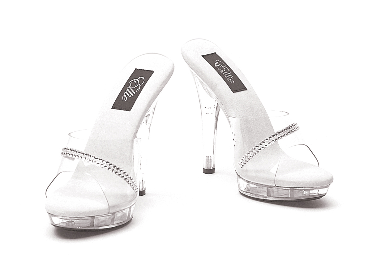 Jesse - 5 Inch Clear Sandal with Rhinestones